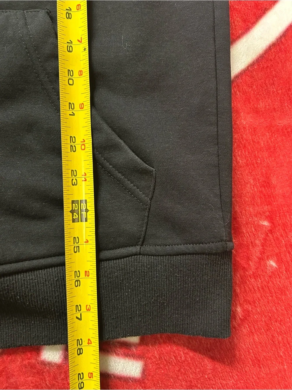 True Religion Black Hoodie with Red Back Crest